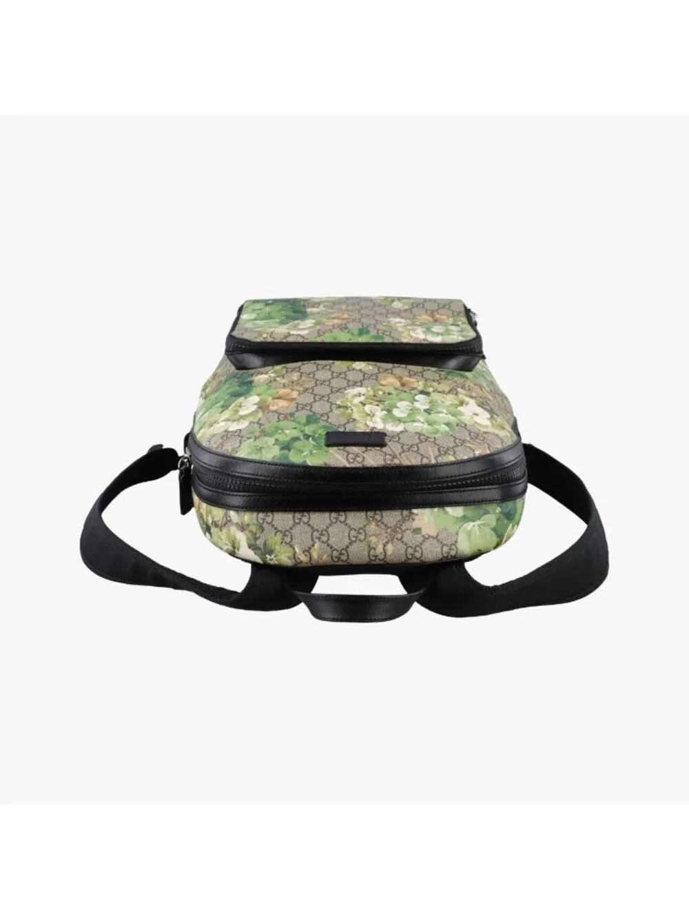 Gucci GG Blue Mus Beige Canvas Xleather Backpack